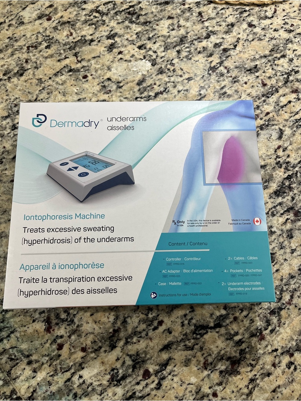Dermadry Iontophoresis Machine for Hyperhidrosis of Underarms